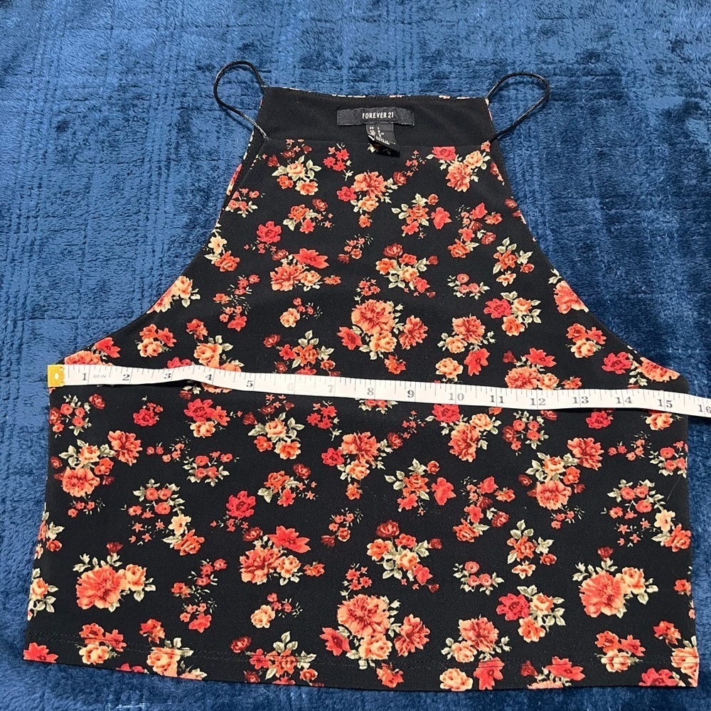 Forever 21 Floral Cropped Tank Top - Large - Picture 5 of 5